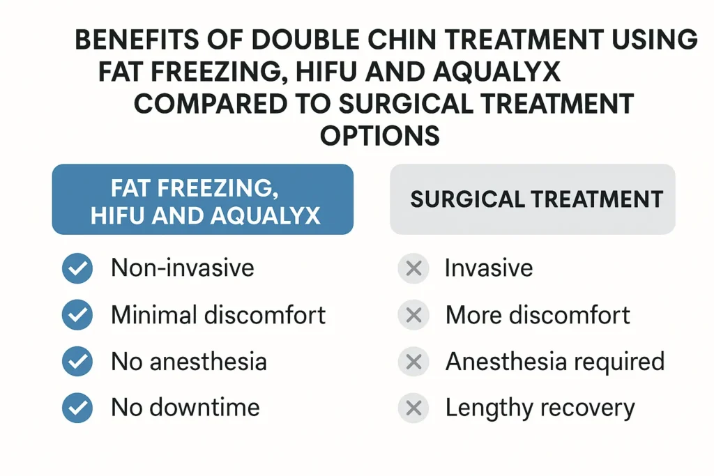 Graphic about the benefits of double chin treatment Greater London (Enfield) - from LA LIPO