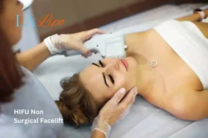 Woman having Hi-Fu to reduce wrinkles Greater London (Enfield).