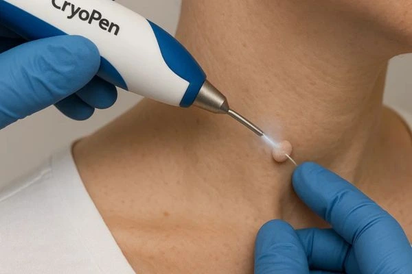 Person receiving Cryotherapy skin tag removal Greater London (Enfield)